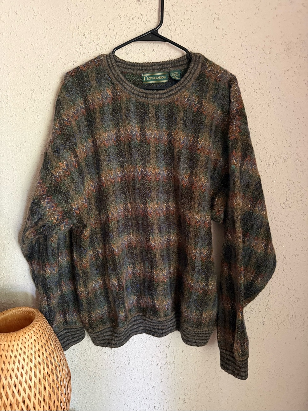 Vintage Croft & Barrow Wool Blend Sweater XL Grandpa Cabincore Knit